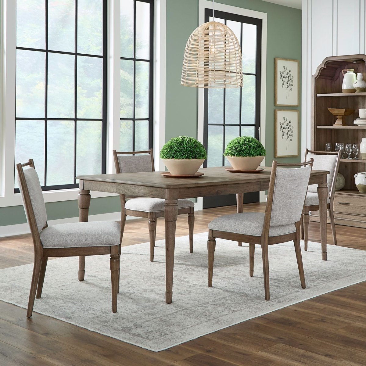 Hickory Grove - Rectangular Table Set With Upholstered Chairs 5 Piece Dining Room Sets by Liberty Furniture - Walls Furniture & Mattress