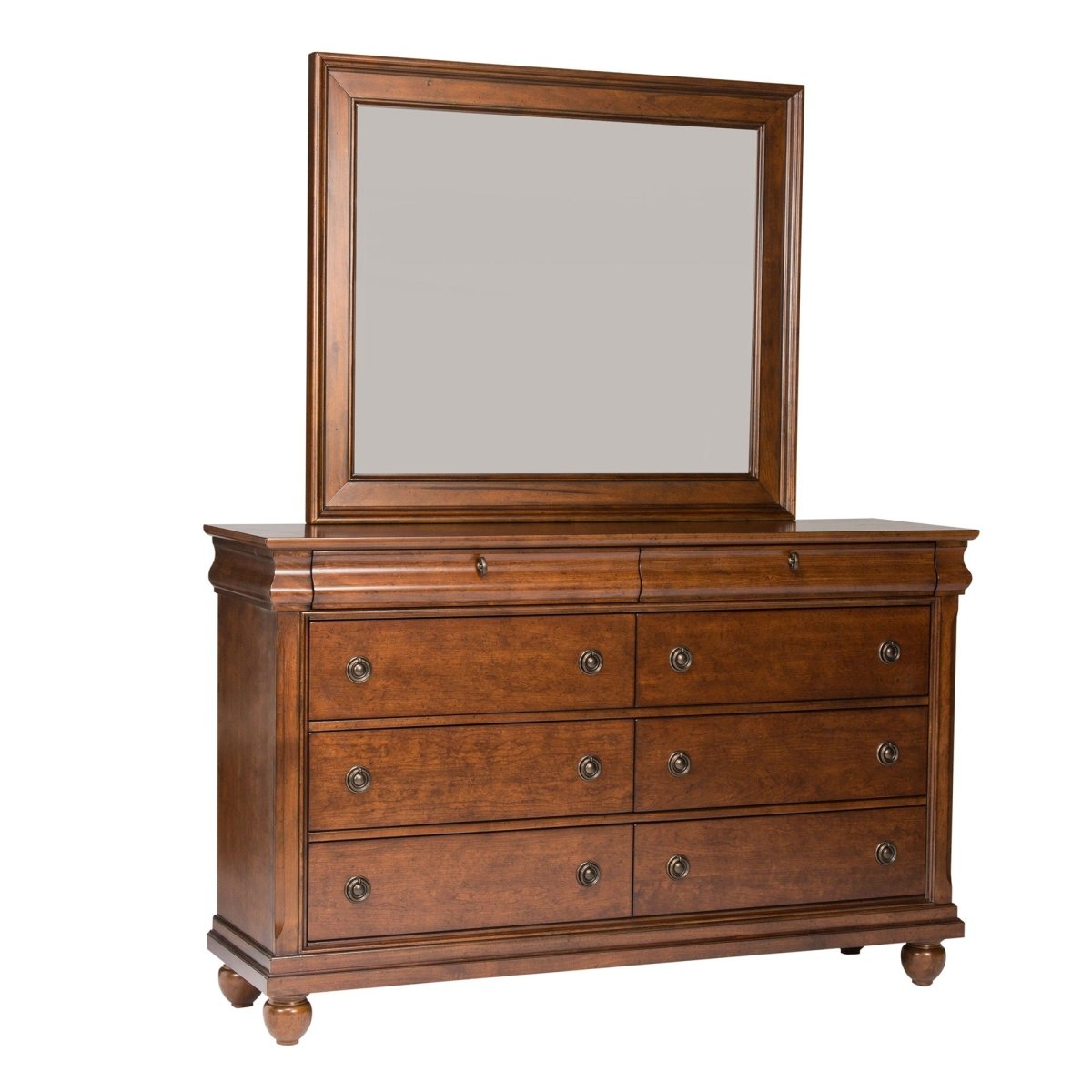 Rustic Traditions - Landscape Mirror - Dark Brown Landscape Mirrors by Liberty Furniture - Walls Furniture & Mattress