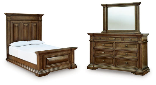 Frantanna - 3 Pc. - Queen Panel Bed, Dresser And Mirror - Brown 3 Piece Bedroom Sets by Signature Design by Ashley® - Walls Furniture & Mattress