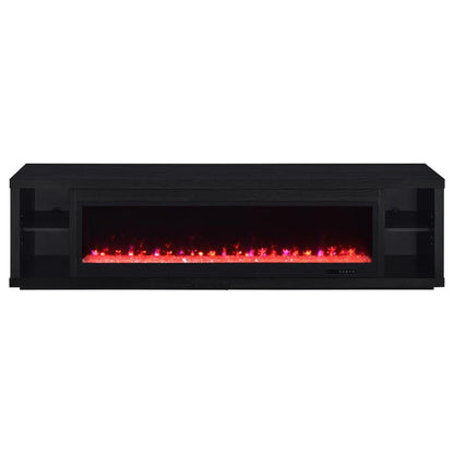 Deiter - 79" TV Stand Fireplace Media Console - Black Fireplace TV Stands by Coaster Fine Furniture - Walls Furniture & Mattress