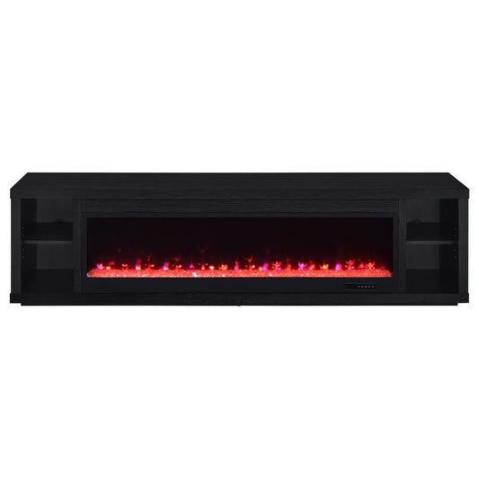 Deiter - 79" TV Stand Fireplace Media Console - Black Fireplace TV Stands by Coaster Fine Furniture - Walls Furniture & Mattress
