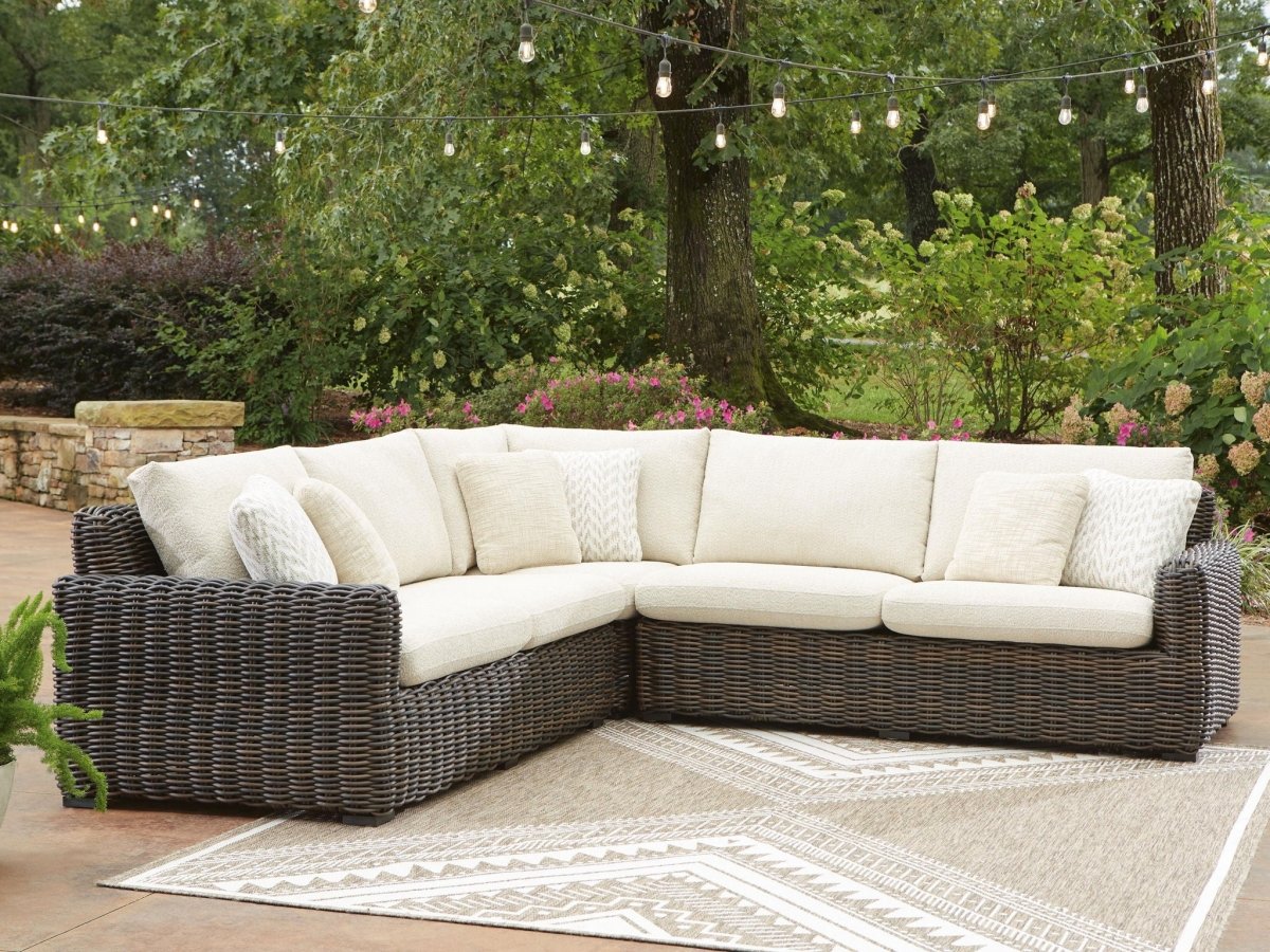 Kimora - Outdoor Sectional Stationary Sectionals by Signature Design by Ashley® - Walls Furniture & Mattress