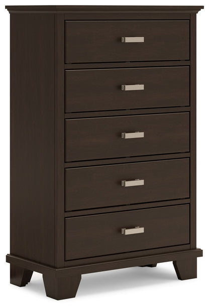 Covetown - Five Drawer Chest - Dark Brown Accent Chests by Signature Design by Ashley® - Walls Furniture & Mattress