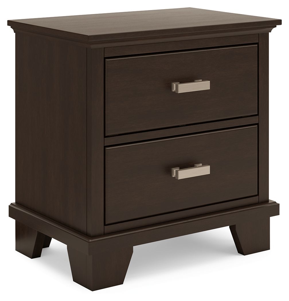 Covetown - Two Drawer Night Stand - Dark Brown Accent Nightstands by Signature Design by Ashley® - Walls Furniture & Mattress