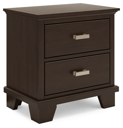 Covetown - Two Drawer Night Stand - Dark Brown Accent Nightstands by Signature Design by Ashley® - Walls Furniture & Mattress