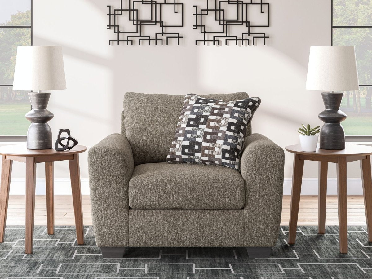 Triston - Peaks - Chair And A Half - Suede Arm Chairs by Benchcraft® - Walls Furniture & Mattress