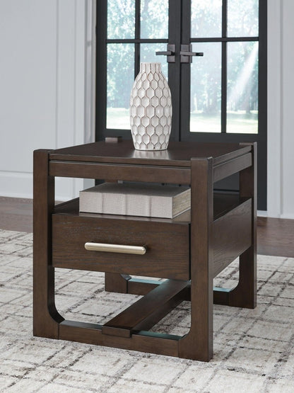 Breckington - Square End Table - Dark Brown End Tables by Signature Design by Ashley® - Walls Furniture & Mattress