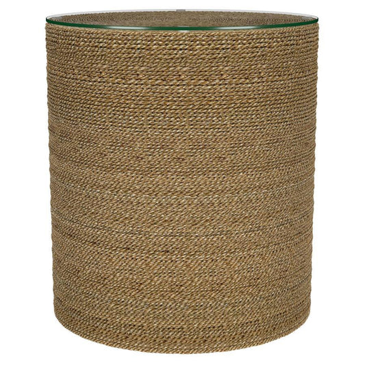 Halden - Round Woven Seagrass Accent Side Table - Light Brown Side Tables by Coaster Fine Furniture - Walls Furniture & Mattress