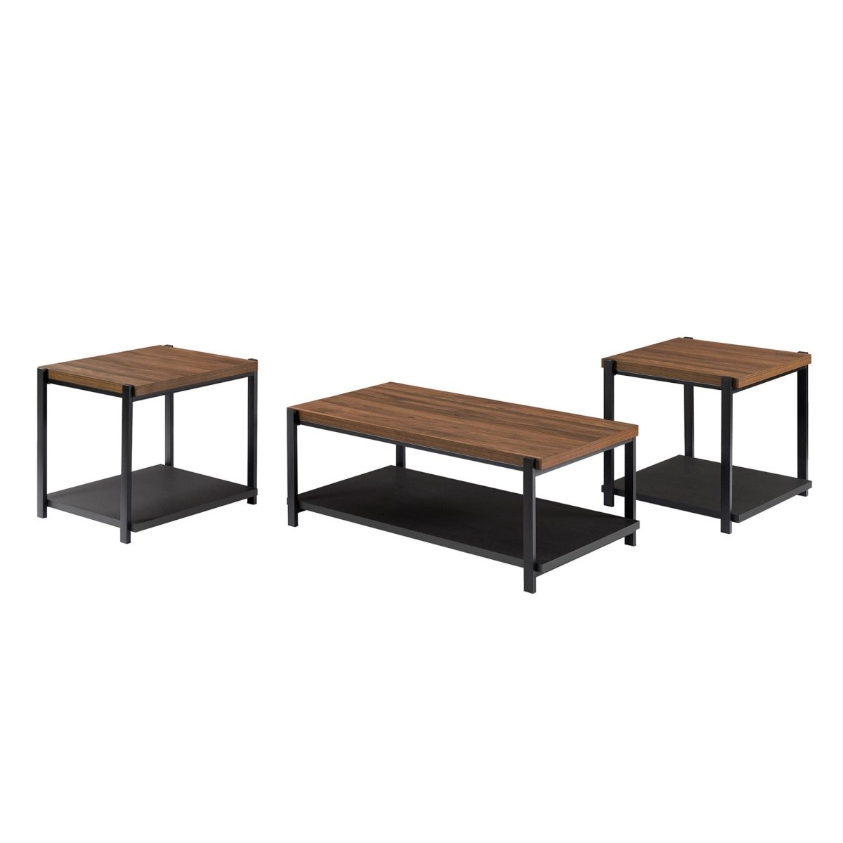 Linea - 3 Piece Occasional Set (1 Coffee & 2 End Tables) - Black / Brown Table Sets by New Classic - Walls Furniture & Mattress