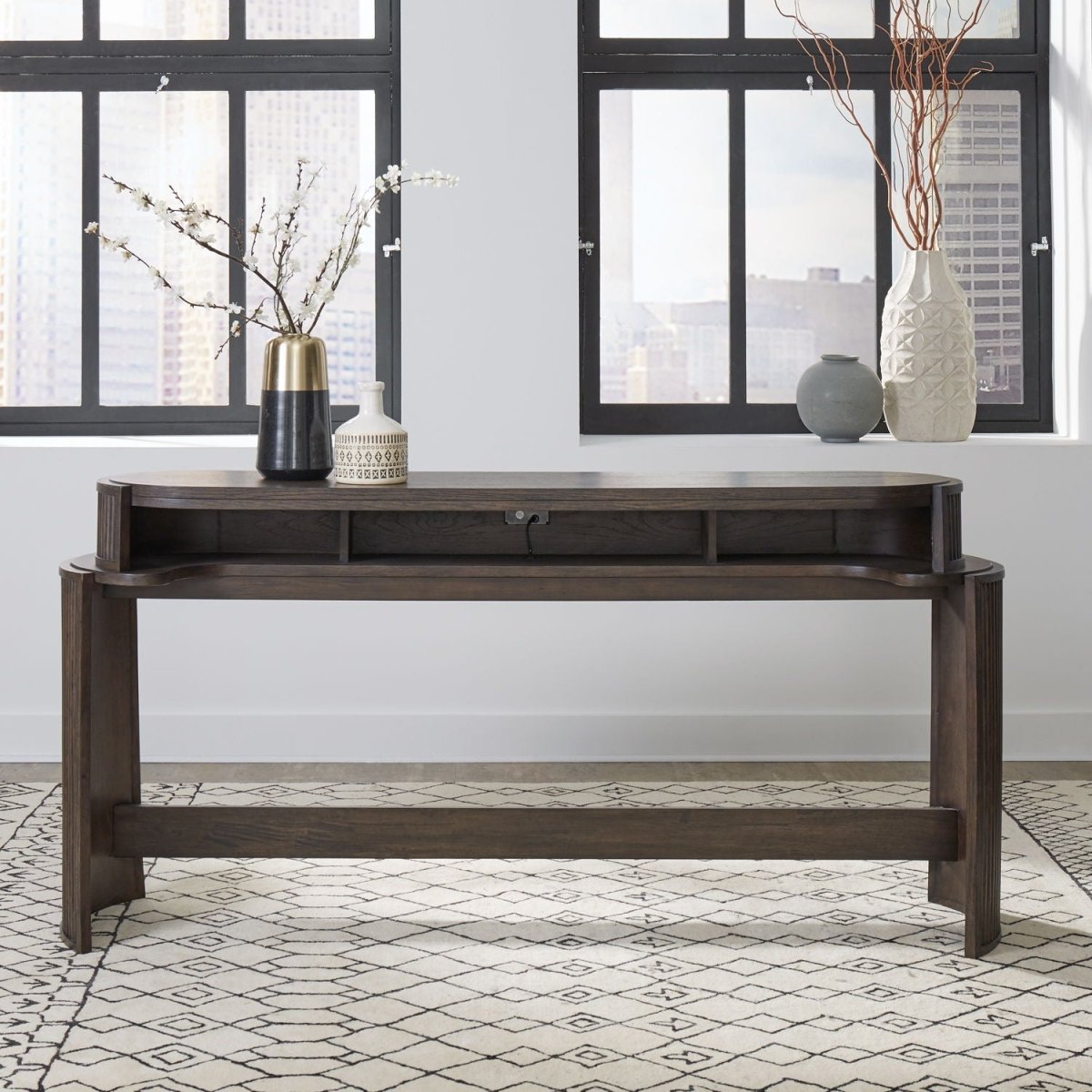 City View - Console Bar Table - Coffee Bean Console Tables by Liberty Furniture - Walls Furniture & Mattress
