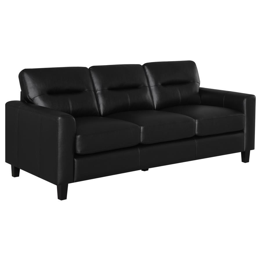 Scotland - Faux Leather Upholstered Track Arm Sofa Stationary Sofas by Coaster Fine Furniture - Walls Furniture & Mattress