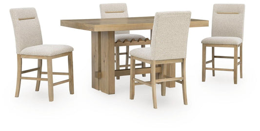 Lasinger - 5 Pc. - Counter Height Dining Table And 4 Barstools - Light Brown 5 Piece Dining Room Sets by Signature Design by Ashley® - Walls Furniture & Mattress