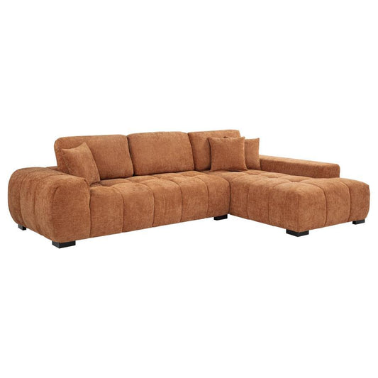 Octavia - Fabric Upholstered Sectional Chaise Sofa Stationary Sectionals by Coaster Fine Furniture - Walls Furniture & Mattress