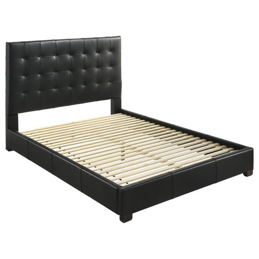 Medley - Genuine Leather Platform Bed Upholstered Beds by Coaster Fine Furniture - Walls Furniture & Mattress