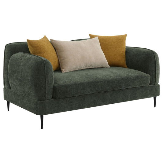 Jade - Chenille Upholstered Modern Track Arm Loveseat Stationary Loveseats by Coaster Fine Furniture - Walls Furniture & Mattress