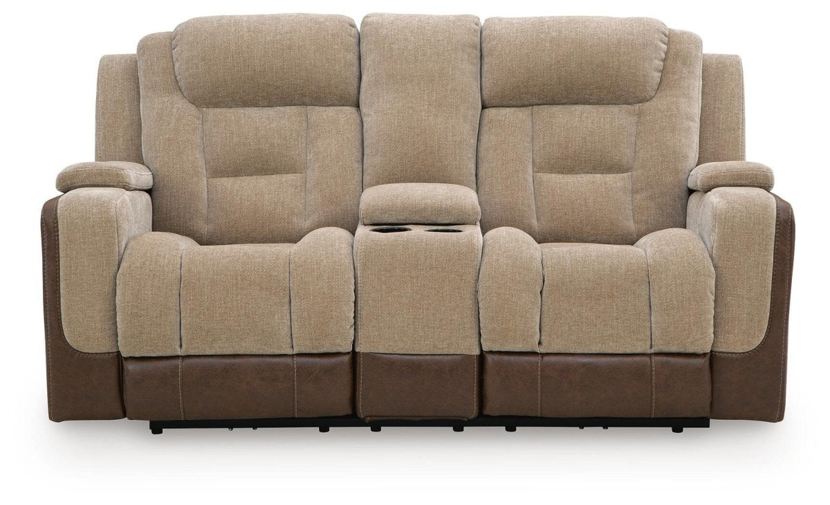 Mixed Motion - Power Reclining Loveseat With Console / Adjustable Headrest Reclining Loveseats by Signature Design by Ashley® - Walls Furniture & Mattress