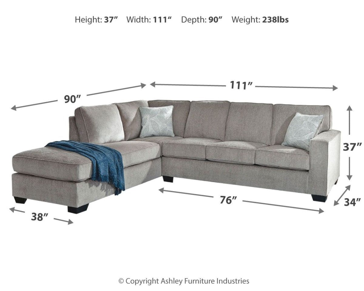 Altari - Sectional With Chaise Stationary Sectionals by Signature Design by Ashley® - Walls Furniture & Mattress