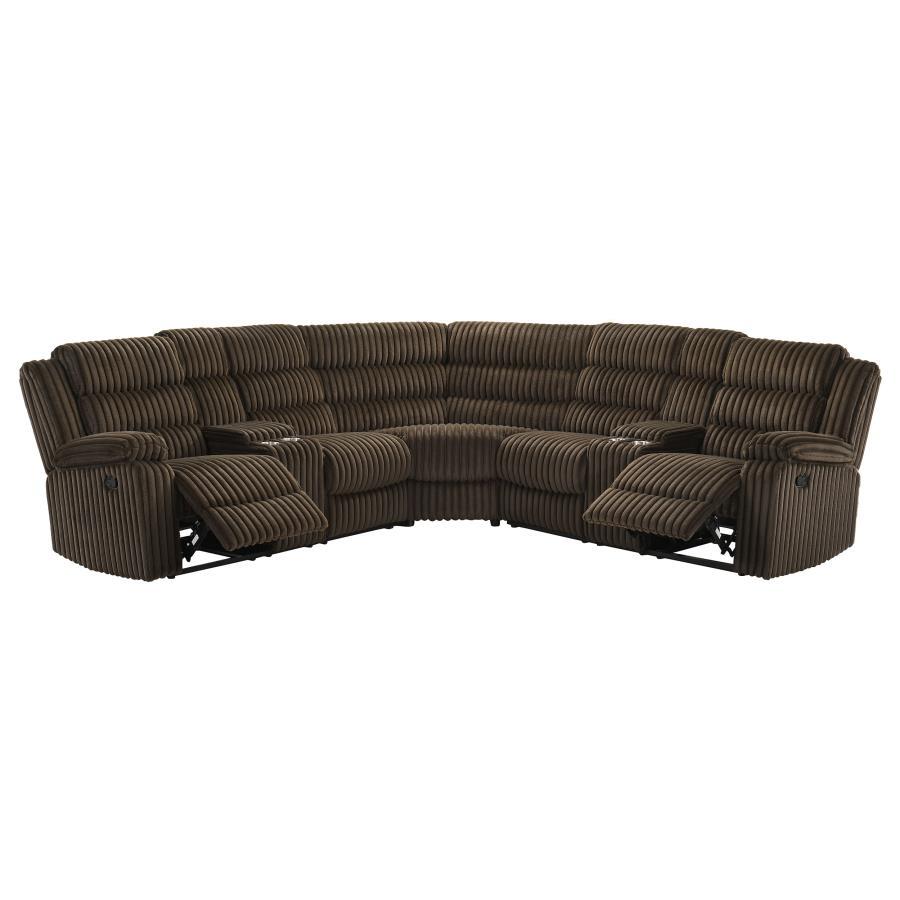 Atkinson - Upholstered Reclining Sectional Sofa Reclining Sectionals by Coaster Fine Furniture - Walls Furniture & Mattress