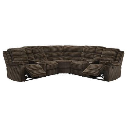 Atkinson - Upholstered Reclining Sectional Sofa Reclining Sectionals by Coaster Fine Furniture - Walls Furniture & Mattress