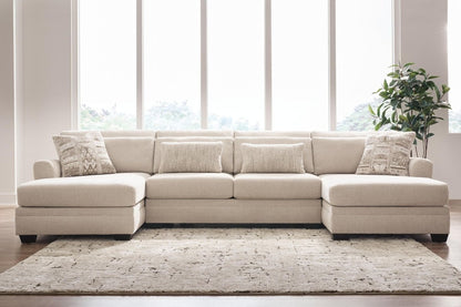 Mandi Point - 3-Piece Double Chaise Sleeper Sectional - Marble Sleeper Sectionals by Benchcraft® - Walls Furniture & Mattress