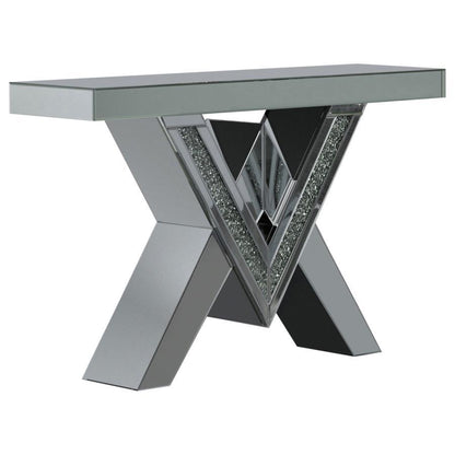 Taffeta - Glass Top Mirrored Acrylic Table End Tables by CoasterElevations - Walls Furniture & Mattress