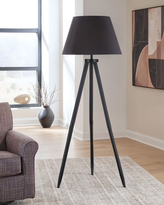 Orhan - Wood Floor Lamp - Black Floor Lamps by Signature Design by Ashley® - Walls Furniture & Mattress