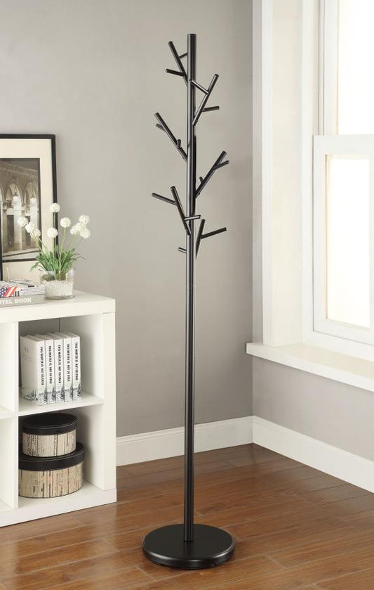 Clover - 18 Hook Freestanding Metal Coat Rack Hat Hanger - Black Freestanding Coat Racks by CoasterEveryday - Walls Furniture & Mattress