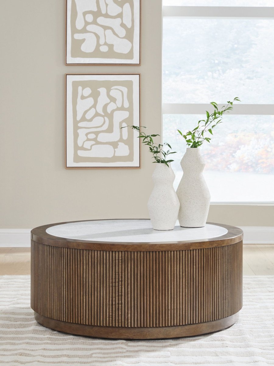 Hadonna - Round Table End Tables by Signature Design by Ashley® - Walls Furniture & Mattress