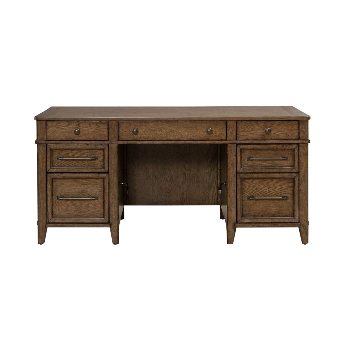 Carolina Park - Jr Executive Desk - Brown Executive Desks by Liberty Furniture - Walls Furniture & Mattress