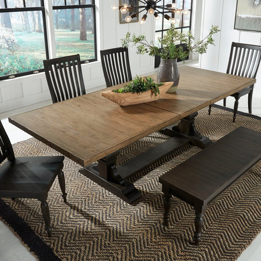 Harvest Home - Trestle Table - Black Dining Tables by Liberty Furniture - Walls Furniture & Mattress
