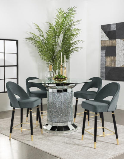 Ellie - Mirrored Counter Height Dining Table Set 5 Piece Dining Room Sets by CoasterElevations - Walls Furniture & Mattress