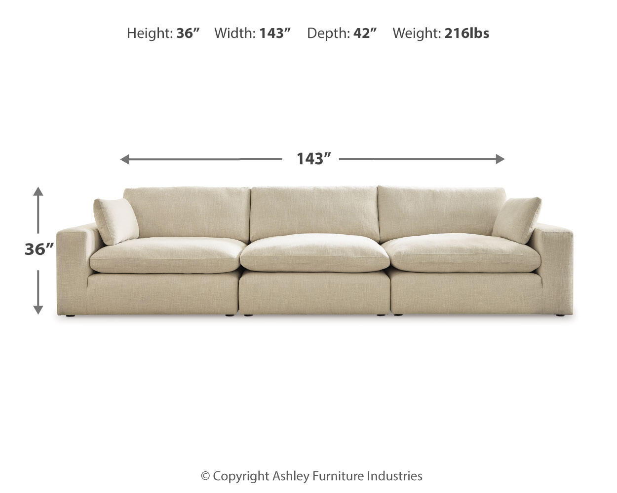 Elyza - Sectional Stationary Sectionals by Benchcraft® - Walls Furniture & Mattress