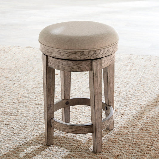 City Scape - Upholstered Swivel Console Stool - Burnished Beige Counter Height (24" - 27") by Liberty Furniture - Walls Furniture & Mattress