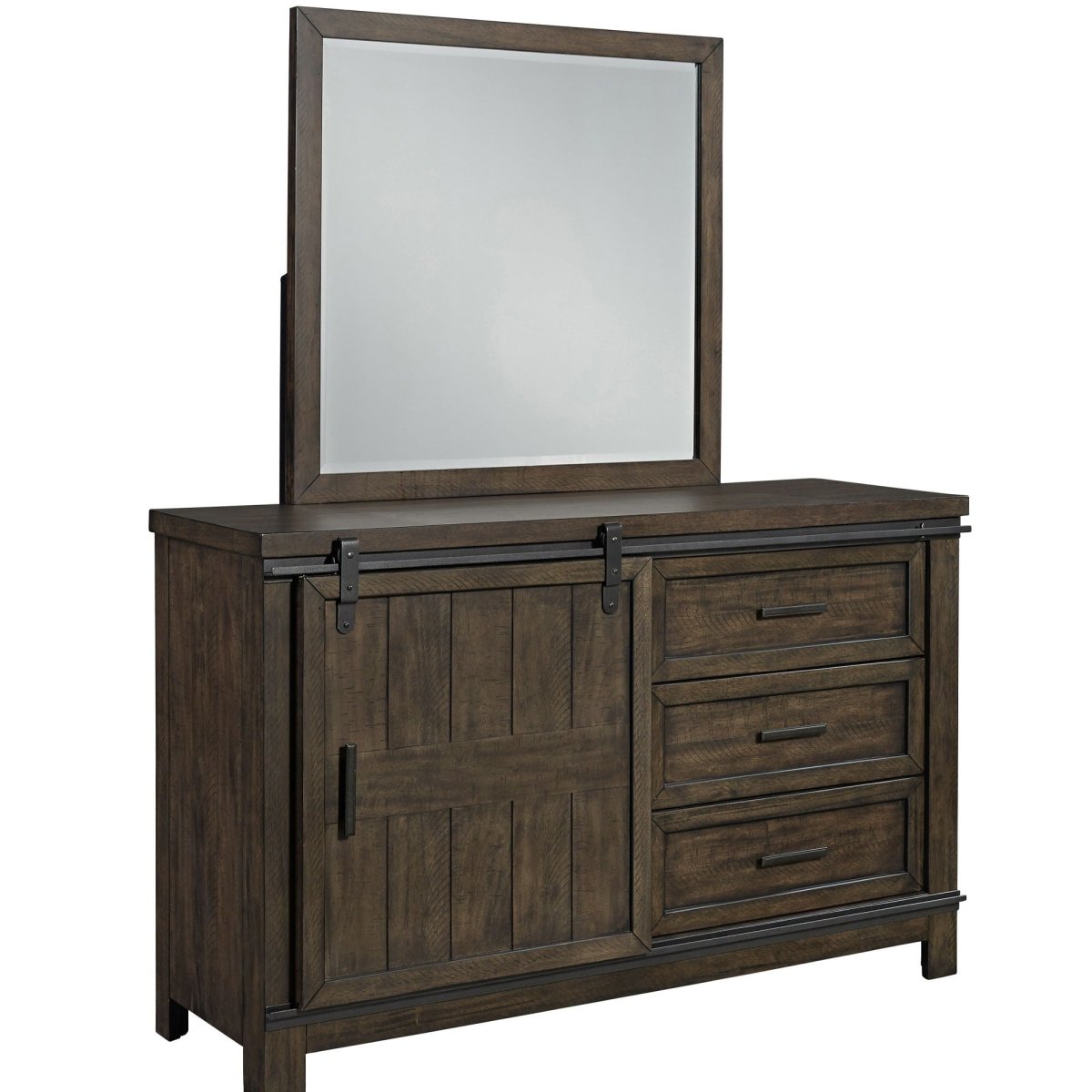 Thornwood Hills - 3 Drawers Dresser & Mirror - Dark Brown Dresser & Mirror by Liberty Furniture - Walls Furniture & Mattress
