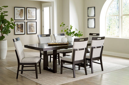 Neymorton - 7 Pc. - Rectangular Extension Table, 6 Side Chairs - Dark Grayish Brown 7 Piece Dining Room Sets by Signature Design by Ashley® - Walls Furniture & Mattress