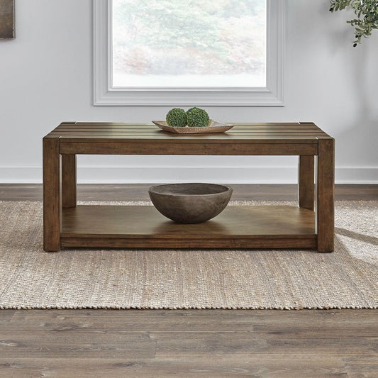 Broadmore - Rectangular Cocktail Table - Brown Cocktail Tables by Liberty Furniture - Walls Furniture & Mattress
