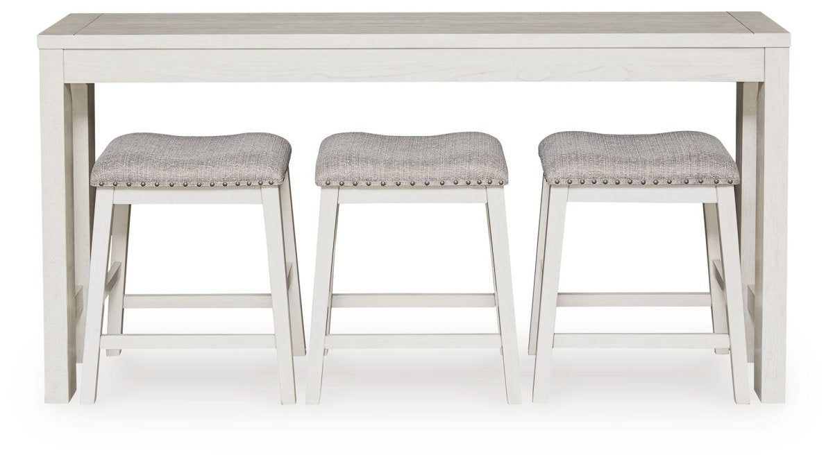 Robbinsdale - Rectangular Dining Room Counter Table Set (Set of 4) - Antique White 4 Piece Dining Room Sets by Signature Design by Ashley® - Walls Furniture & Mattress