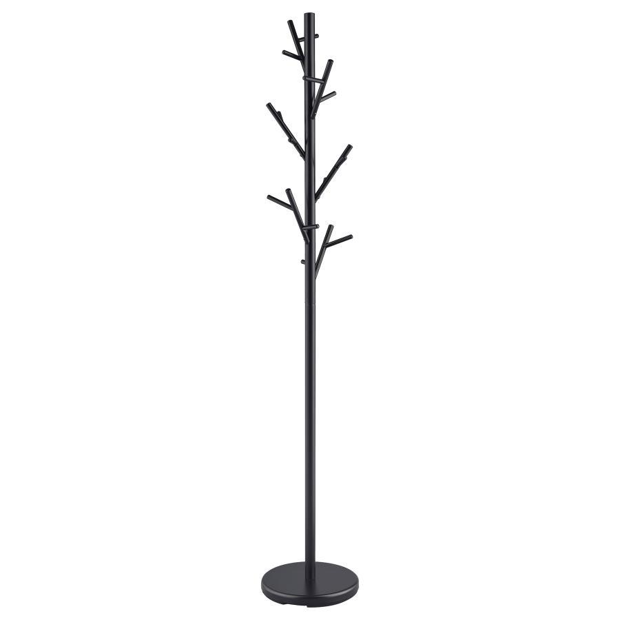 Clover - 18 Hook Freestanding Metal Coat Rack Hat Hanger - Black Freestanding Coat Racks by CoasterEveryday - Walls Furniture & Mattress