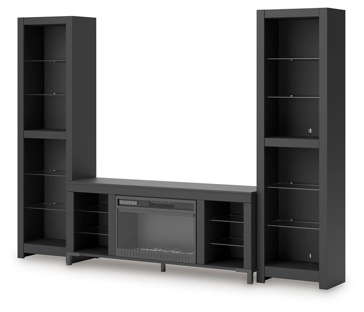 Cayberry - 3-Piece Entertainment Center With Electric Fireplace - Black Entertainment Centers by Signature Design by Ashley® - Walls Furniture & Mattress