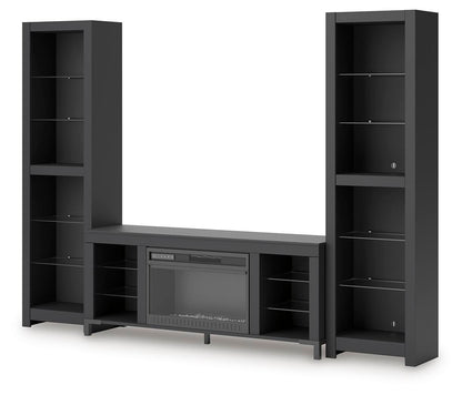 Cayberry - 3-Piece Entertainment Center With Electric Fireplace - Black Entertainment Centers by Signature Design by Ashley® - Walls Furniture & Mattress