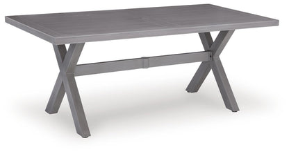 Half Moon Beach - Rectangular Dining Table With Umbrella Option - Gray Dining Tables by Signature Design by Ashley® - Walls Furniture & Mattress