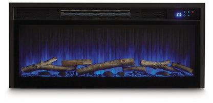 Entertainment Accessories - Black - Fireplace Insert With Faux Birch Log Set Fireplace Inserts by Signature Design by Ashley® - Walls Furniture & Mattress