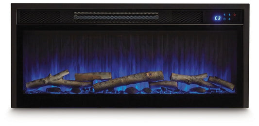 Entertainment Accessories - Black - Fireplace Insert With Faux Birch Log Set Fireplace Inserts by Signature Design by Ashley® - Walls Furniture & Mattress