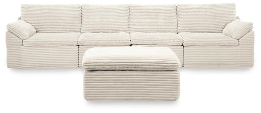 Fannin - 4 - Piece Sectional With Ottoman - Ivory Stationary Sectionals by Signature Design by Ashley® - Walls Furniture & Mattress
