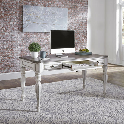 Magnolia Manor - 3 Piece Home Office Set (Desk & Hutch) - White 3 Piece Home Office Sets by Liberty Furniture - Walls Furniture & Mattress