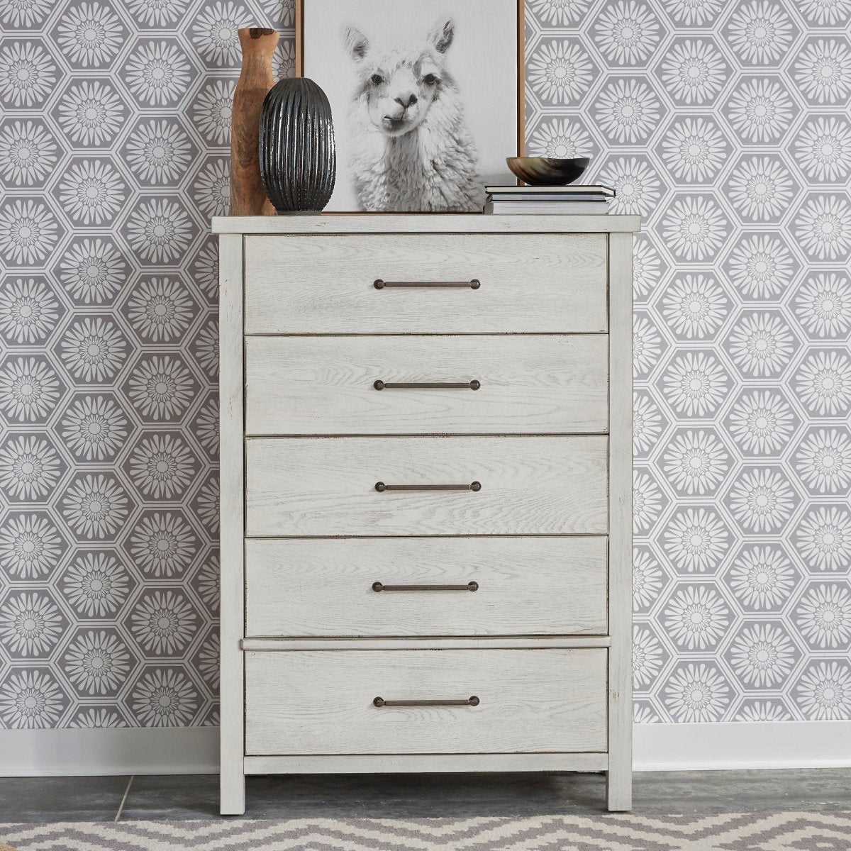 Modern Farmhouse - 5 Drawer Chest Accent Chests by Liberty Furniture - Walls Furniture & Mattress