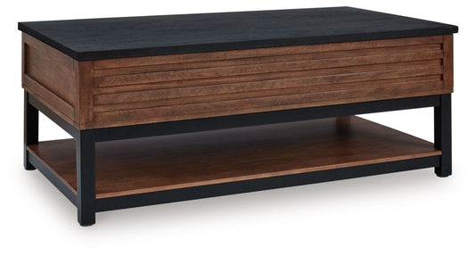 Kallari - Warm Brown / Black - Lift Top Cocktail Table Cocktail Tables by Signature Design by Ashley® - Walls Furniture & Mattress