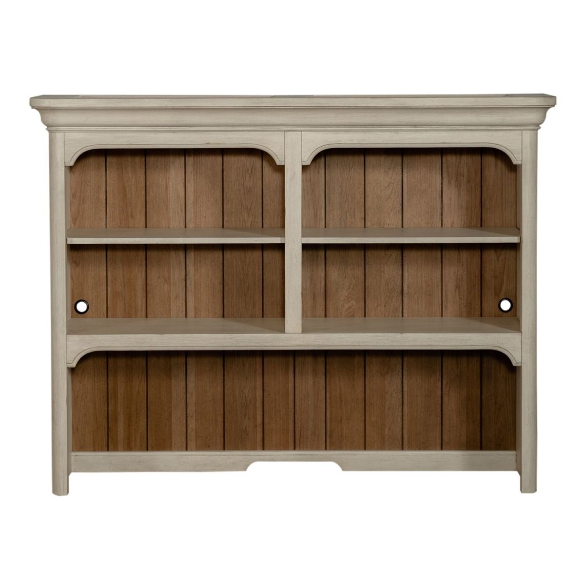 Farmhouse Reimagined - Credenza Hutch - Antique White / Chestnut Tops Credenzas by Liberty Furniture - Walls Furniture & Mattress
