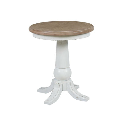 Turnberry Park - Round End Table - Washed White End Tables by Liberty Furniture - Walls Furniture & Mattress