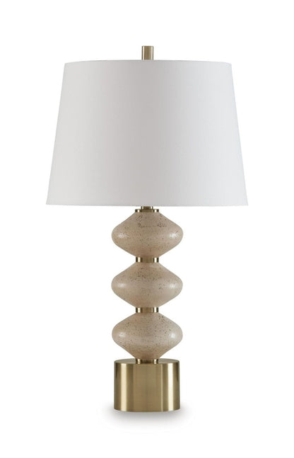 Wardthrone - Poly Table Lamp - Beige / Gold Finish Table Lamps by Signature Design by Ashley® - Walls Furniture & Mattress